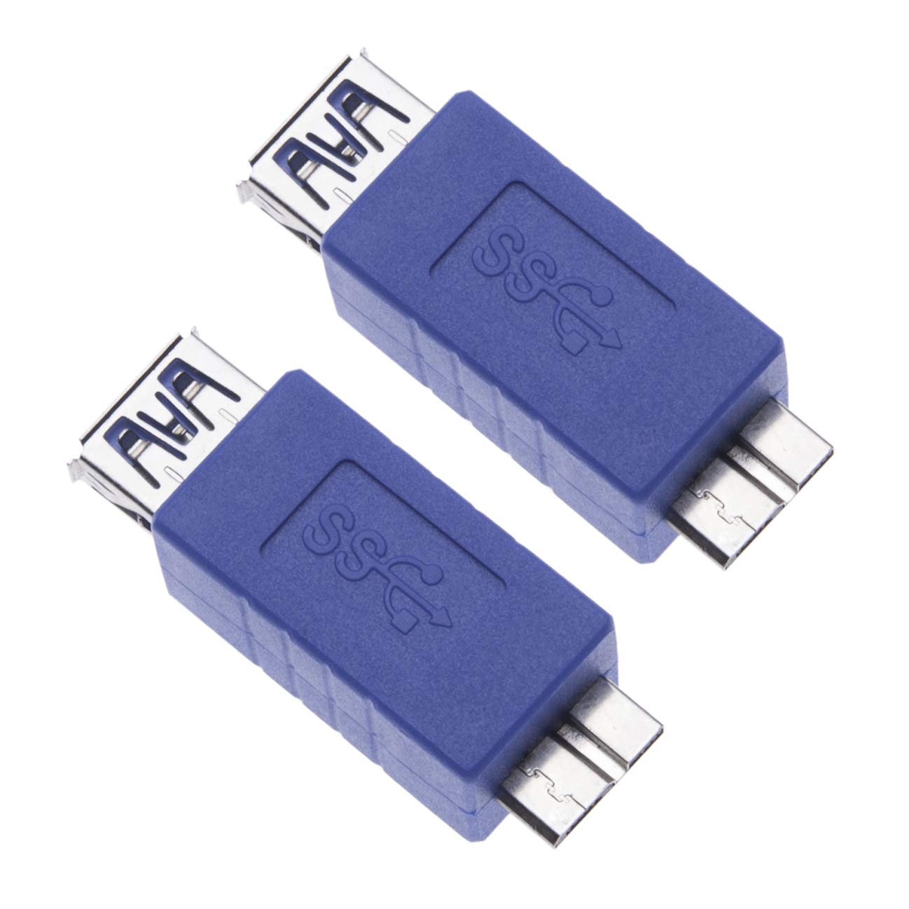 Keple 2 Pieces USB 3.0 Female to Micro B Male Adapter USB A Female to Male Micro B Plug Changer Coupler Connector Short Converter Adaptor for Computers, Laptops, External Hard Drives (2 Pack)