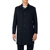 Alpine Swiss Orson Mens Wool Blend Car Coat Tailored Long Topcoat for Men Single Breasted Overcoat Winter Jacket Walking Coat