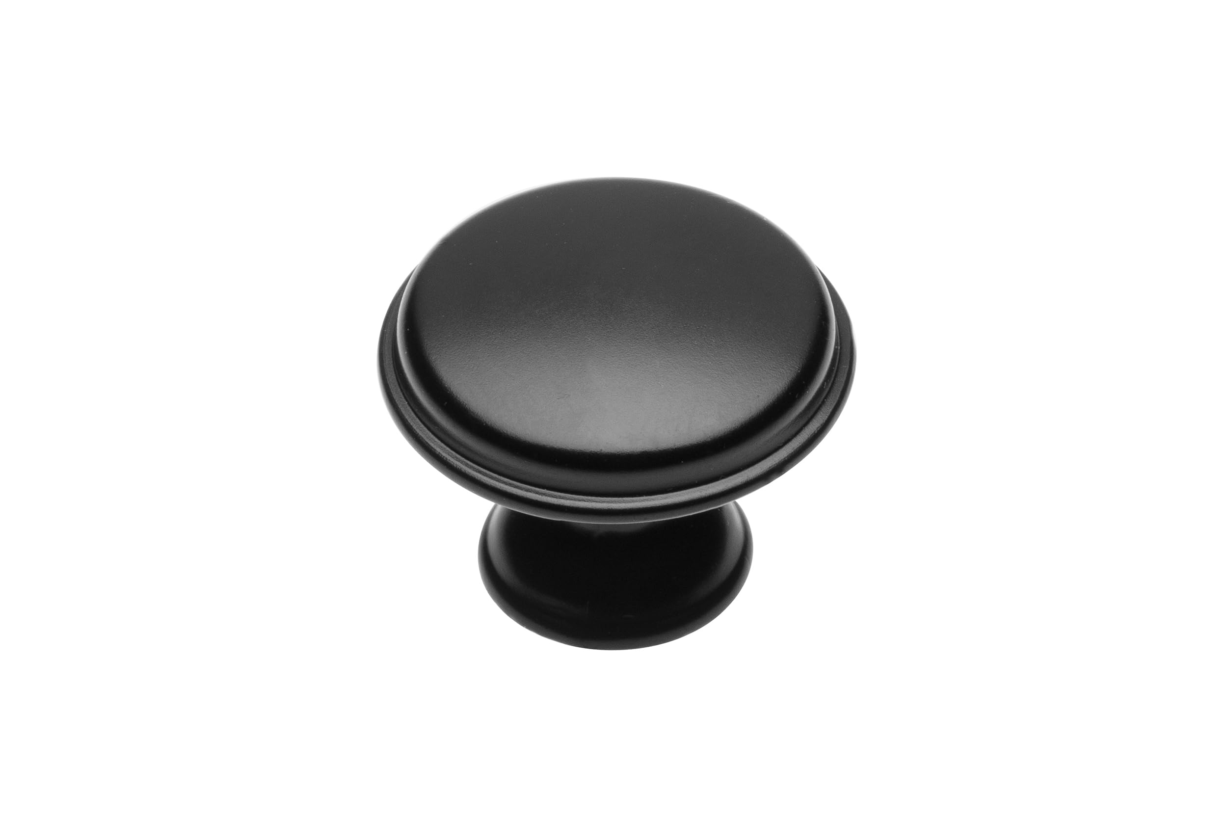 GTV Cento Knob Matt Black Diameter 28 mm Round Cabinet Knobs Kitchen Knobs Door Knob Drawer Handle Shell: Galvanised Painted