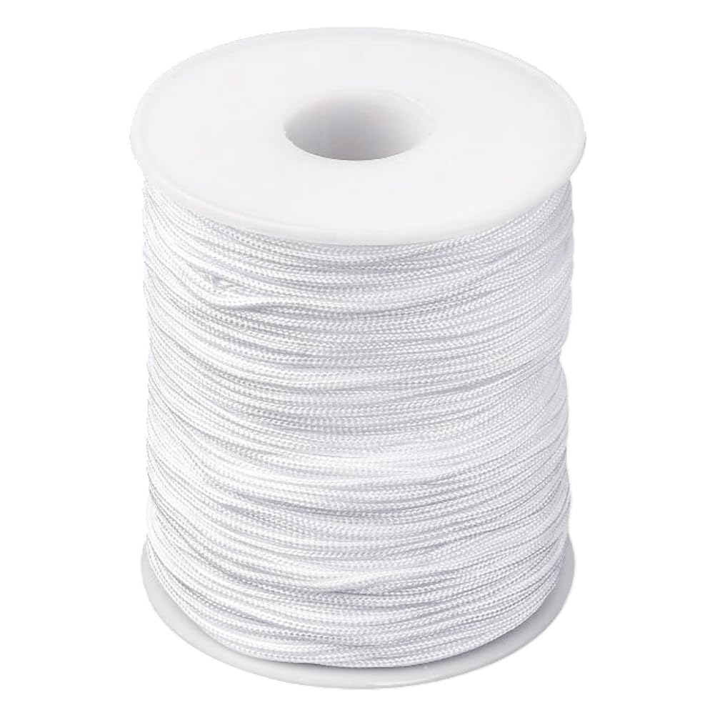 PH PandaHall 100yards Nylon Thread Roman Blind Cord, 1.5mm White Braided Lift Shade Cord Venetian Roller Blinds Replacement String for Windows Curtain Garden String Arts and Crafts, 91m