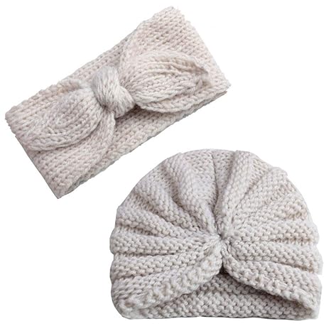 Mitlfuny Unisex Baby Kinder Jungen Zubehör Säuglingspflege,Neugeborenes Baby Mädchen gestrickt Turban Hut Haarband Beanie Hea