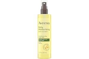Aveeno Daily Moisturizing Dry Body Oil Mist with Oat and Jojoba Oil for Dry, Rough Sensitive Skin, Nourishing & Hypoallergenic Body Spray, Paraben-, Silicone- & Phthalate-Free, 6.7 fl. oz