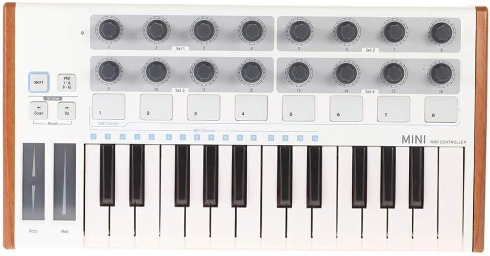 Ultra-Portable Mini Professional 25-Key USB MIDI Drum Pad and Keyboard Controller