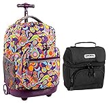 J World New York Sundance Laptop Rolling Backpack Backpack, SKANDI PINK