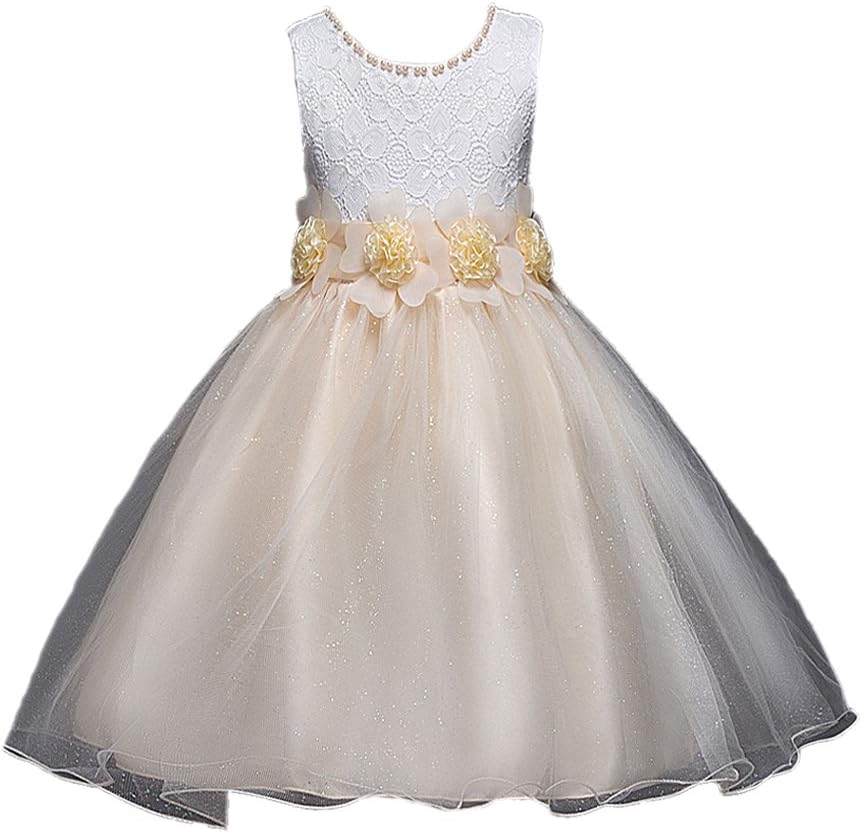 Horcute Pageant Tulle Floral Waist Sash Special Occasion Flower Girl Dress