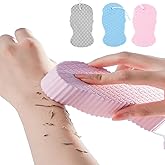 3 Pcs Magic Exfoliating Bath Sponge, 3D Super Soft Exfoliating Bath Sponge | Remover Dead Skin, Reusable, Hangable, Adults Children &amp; Women, for All Skin Types (Blue+Pink+Gray)