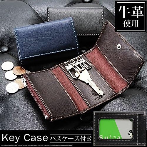 Amazon Joknet パスケース付きキーケース メンズ 紳士 男性 定期入れ ブラック F 定期入れ