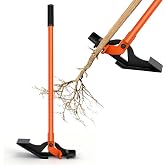 Upgraded 43" Sapling Puller One-Piece Steel High-Leverage Root Puller Tool | One-piece steel frame for 1/4-2 inch woody stems, high-leverage uproots shrubs vines thorns trees large roots, garden farm