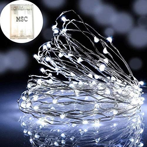 MSC, 33 ft / 10M, 100 * LED Battery Powered 10M Cool White Coloured String Fairy Lights On Copper Cable - Image 3