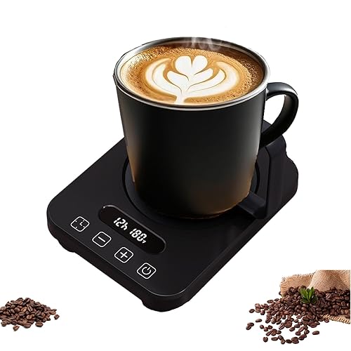 Coffee Mug Warmer, Coffee Cup Warmer for Desk with lighting, Smart Cup Warmer with 9 Temperature Control (40-80℃), Candle Warmer, 12H Timer Auto Shut Off for Coffee Milk Tea, Holiday