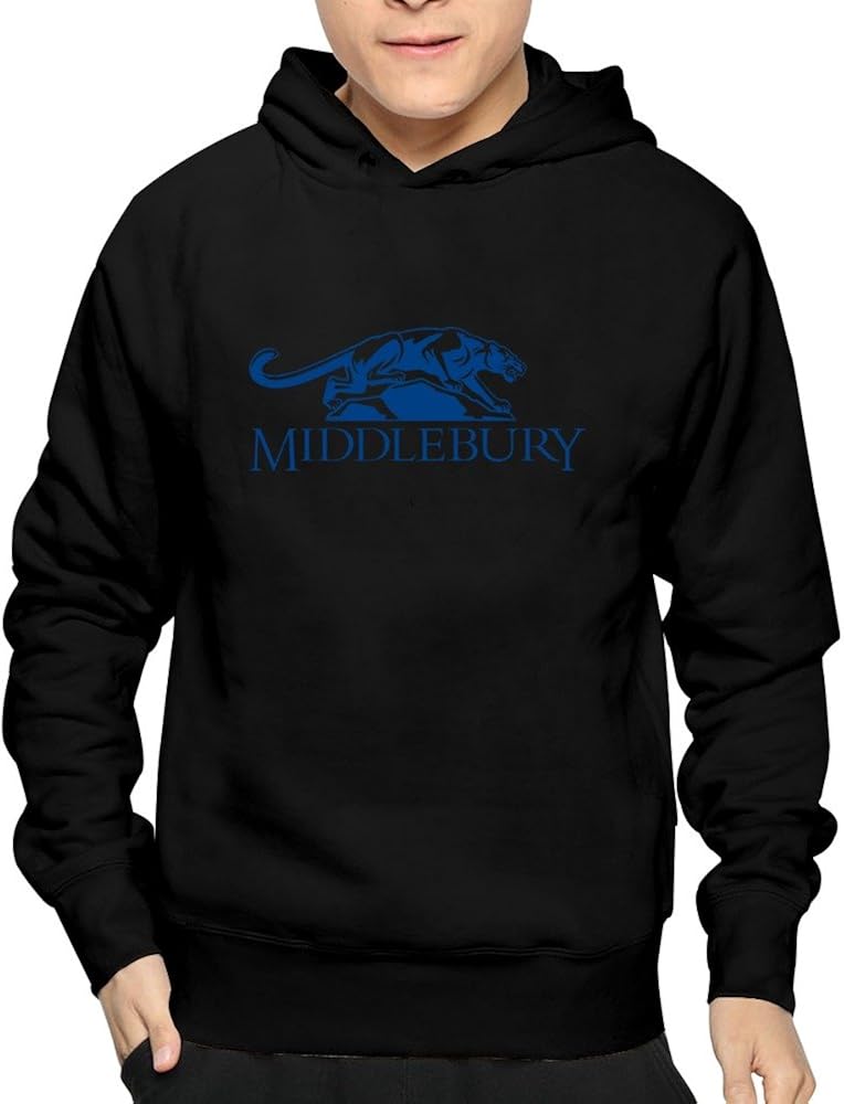 Qincent Mens 100 Cotton Hoodie T Shirt/Middlebury College Mascot