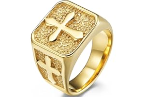 Jude Jewelers Stainless Steel Signet Style Christian Cross Religious Cocktail Party Biker Statement Wedding Ring