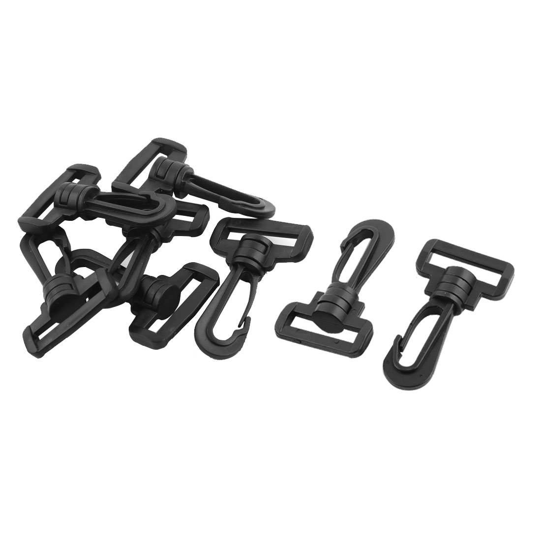 Sourcingmap Plastic Luggage Bag Strap Connective Swivel Rotary Snap Hooks Buckle 8 PCS