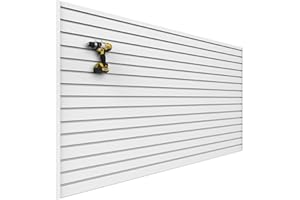DLDIRECT 3'H x 4'W Slatwall Panel Garage Wall Organizer: Heavy Duty Wall Mounted PVC Wall Rack, Interlocking Slat Wall Paneling for Garage Wall Storage, Slatwall Board or Slatwall Shelves System - White