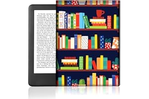 Doodlream Kindle Sleeve Case Bag with Hidden Button, Bookshelf Book Waterproof Carrying Sleeve Case for 6" Paperwhite/e-Reader, Memory Fabric Protective Cover Pouch Bag