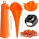 Oil Change Tool Kit for Harley, Primary Case Oil Funnel, Drip-Free Oil Filter Funnel, Crankcase Fill Tool, Oil Filter Wrench, 50 O-Rings for Harley Davidson Accessories