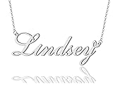 AOLO Lindsey Heart Name Necklace Silver Stainless