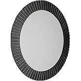 Signature Design by Ashley Ozias Transitional Wall Mounted Cast Aluminum Accent Mirror with Thick Frame, Black