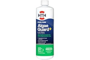 HTH 67244 Swimming Pool Care Algae Guard Ultra - Long Lasting Formula, Eliminates & Prevents Green, Black, and Mustard Algae, Fast Acting & Effective Swimming Pool Chemical, 32oz