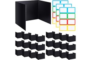Crtiin 24 Pcs Privacy Folders for Students Desk Dividers Standard School Privacy Cardboard Board Testing Dividers Shield for Classroom Teacher Supplies Keep Eyes from roving(Stylish)