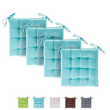 etérea Himmlische Qualität Basic Sitzkissen für Innen- und Außenbereich 40x40 cm Türkis 4er Set