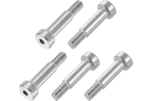 uxcell 6Pcs 304 Stainless Steel Shoulder Bolt 6mm Shoulder Dia 16mm Shoulder Length M5 Thread Hex Socket Shoulder Bolts for Textile Hydraulic Injection Molding Machinery Industries