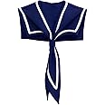 HoosaiyWoo Sailor Fake Collar for Women Cute False Collar for Girl,black white, width14.5 x22 height