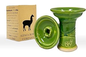 Premium Ceramic Hookah Bowl Made by Alpaca Bowl - LeRook – Hookah Head Bowl Premium Shisha Bowl Phunnel Hookah Bowls for Smoking with Hookah - Hookah Top Bowl (Greeny)