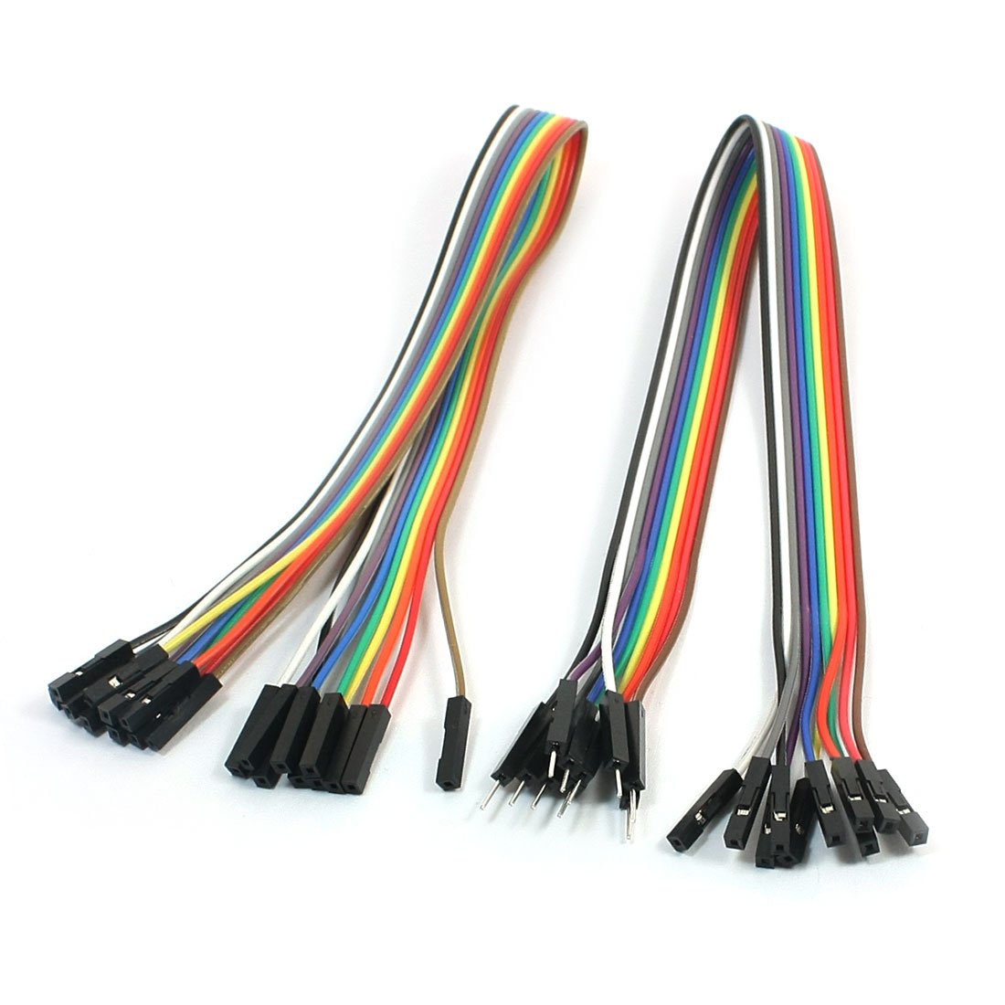 sourcing map 30cm 2.54mm 10P Male to Female M/F Connect Jumper Wire Cable Line 2Pcs