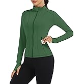 Loovoo Women's Workout Jacket Lightweight Zip Up Athletic Jackets Cropped Slim Fit Running Yoga Tops with Pockets