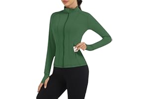 Loovoo Women's Workout Jacket Lightweight Zip Up Athletic Jackets Cropped Slim Fit Running Yoga Tops with Pockets