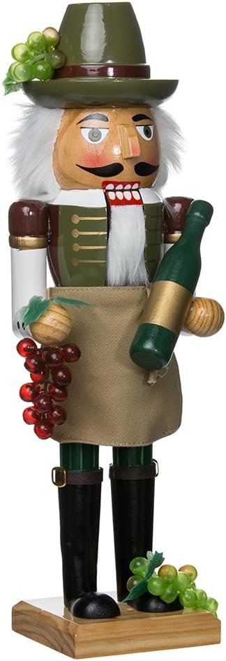 Nutcrackers - Kurt S. Adler Kurt Adler 15-Inch Wooden Wine Grower Nutcracker, Brown