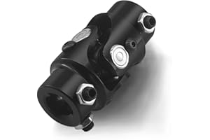 BUYMACHINERYPARTS 3/4-36 Spline X 3/4" DD Black Steering Universal Joint Single U Joint Shaft