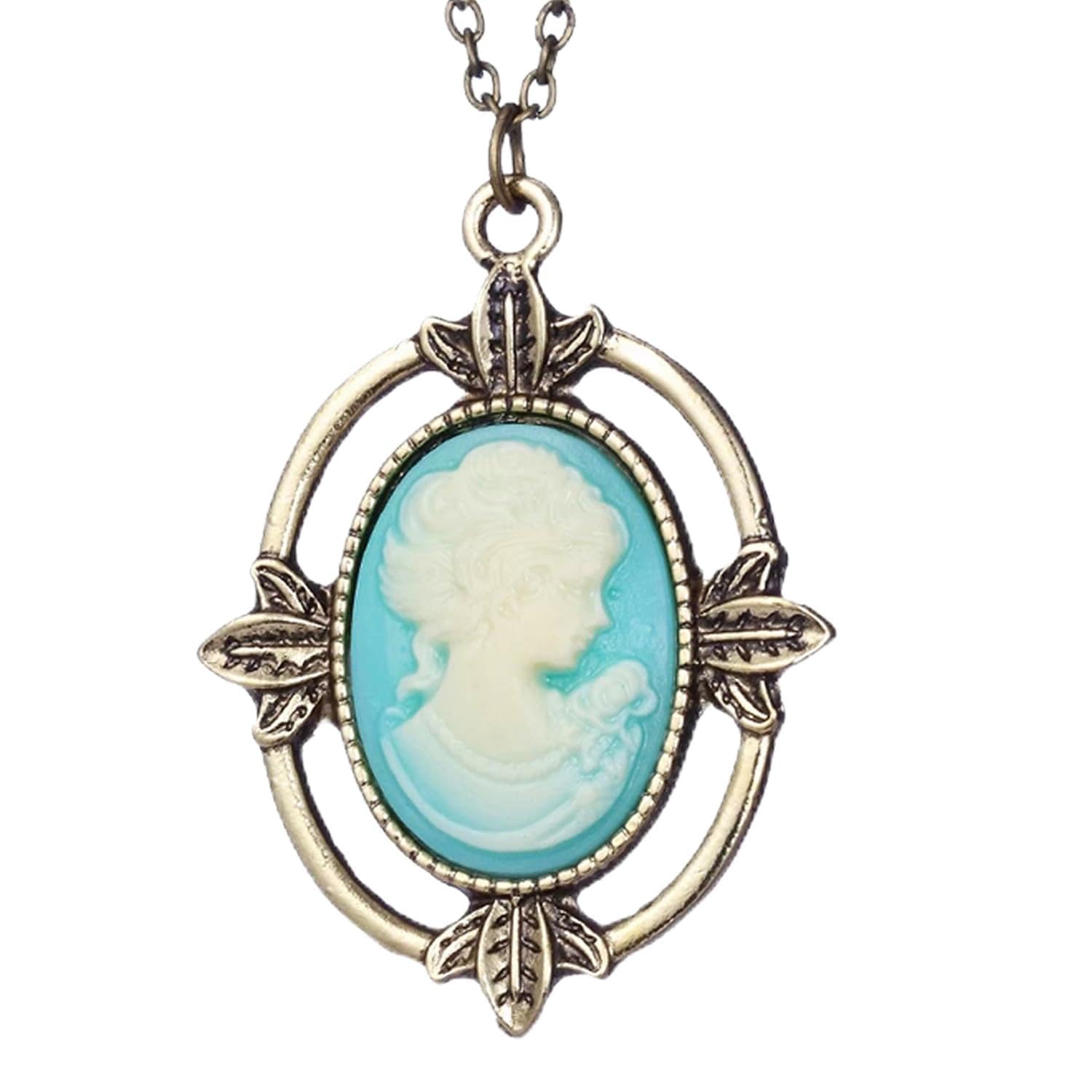 YouU The Vampire Necklace Sticker Set Bronze Head Stone Charm Pendant Necklace for Fans Cosplay Elena Costume Jewelry Total 21 pcs