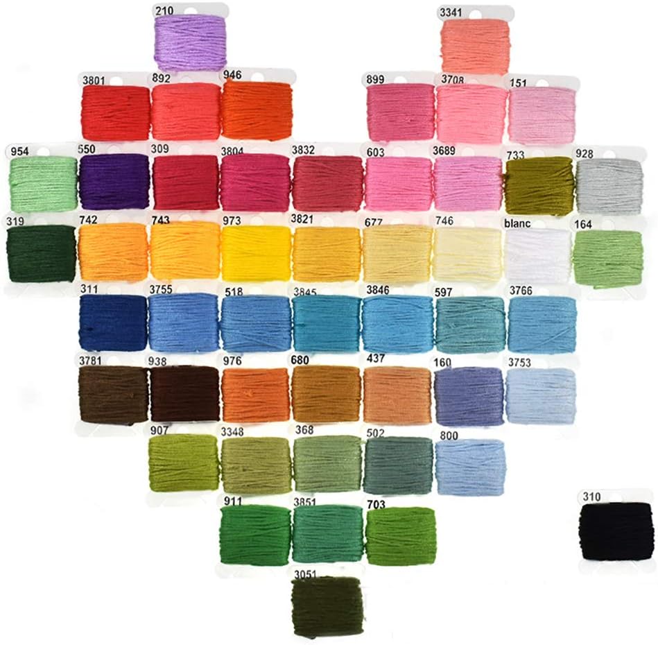Embroidery Kit Full Range of Embroidery Starter Kit Cross Stitch kit Includes 50 Colors Lines Embroidery Accessories