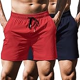 COOFANDY Men's Running Athletic Shorts 5 Inch 2 Pack Gym Workout Shorts Fitted Exercise Hiking Shorts with Zipper Pocket