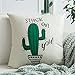 MIULEE Pack of 4 Summer Style Cactus Decor Throw Pillow Cover Green Plants Decorative Cotton Linen Burlap Square Outdoor Cushion Cover Pillow Case for Car Sofa Bed Couch 18 x 18 Inch