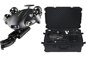 AZURAY QYSEA FIFISH V6 Expert M200A Underwater Drone with Robotic Arm & Industrial Case, Upgraded ROV with Q-Interface, 4K Camera, VR Control, 6000lm LED, 200M Cable, Omni-Directional Movement