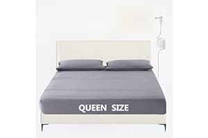 qszutpelse Grounding Fitted Sheet with 15 feet Grounding Cord, Queen Size, 5% Silver Fiber & 95% Cotton Fiber,Earthing Bed Sh