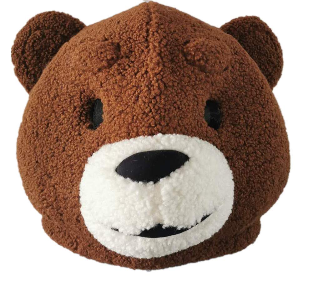 Lormaka Brown Bear Costume Bear Mascot Head Plush Animal Mask Adult Halloween Christmas Party Dress