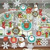 GOER 36 Pcs Christmas Decorations,Hanging Swirls for Christmas Party Supplies