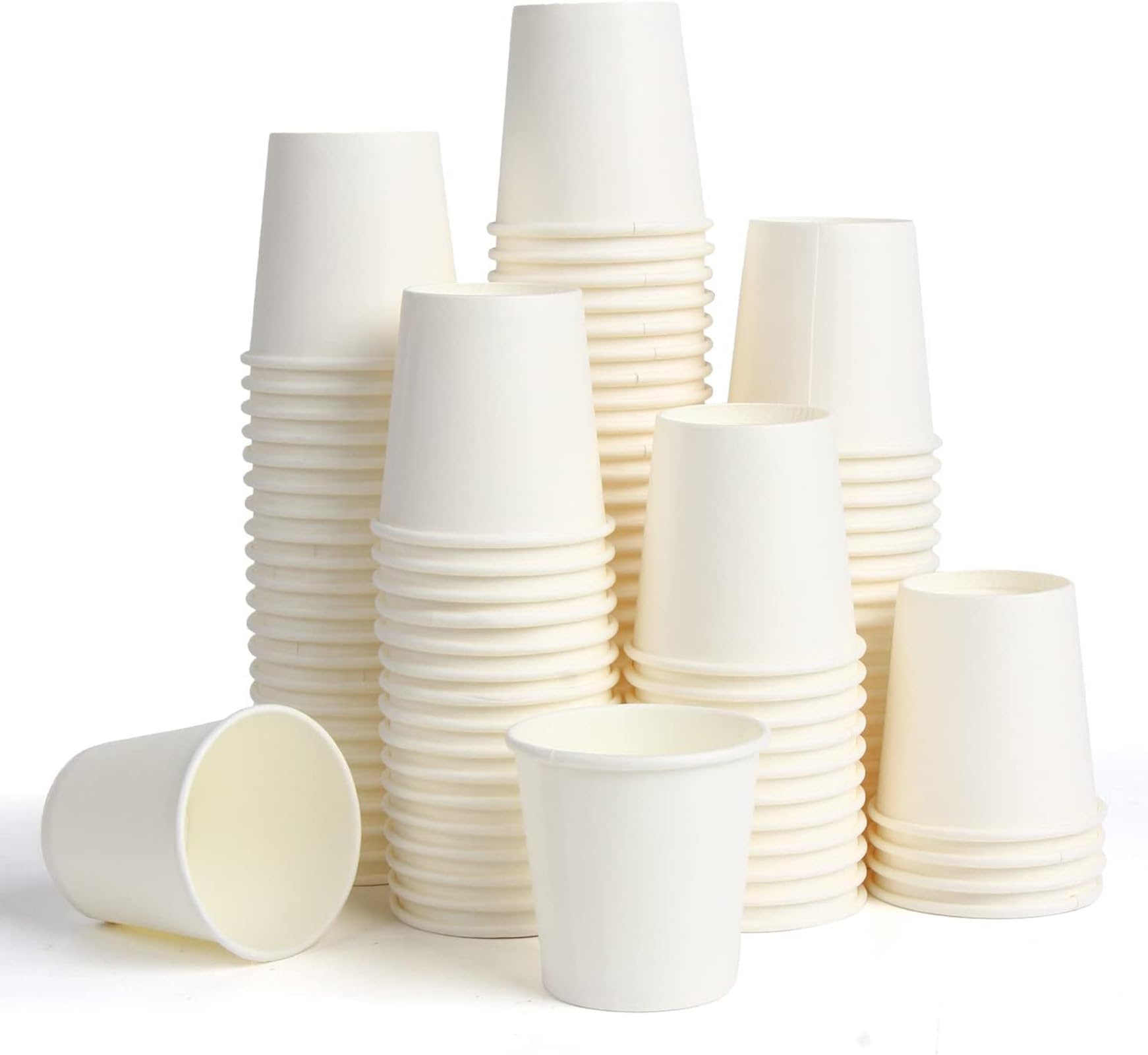 VEYLIN Disposable Mouthwash Paper Cups, 100-Count 2OZ Small White Paper Cups for Hot and Cold Drinks, Coffee, Tea, and Party Supplies, Perfect for Bathroom, Travel, and Picnic