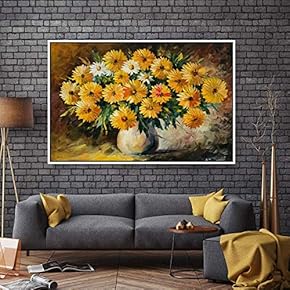 Floating Framed Canvas Wall Art for Living Room, Bedroom Bouquet Canvas Prints for Home Decoration Ready to Hang - 16x24 inches