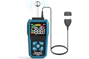 DURFICST Moisture Meter Wall & Pinless, Pin Moisture Meter with Color LCD & Acoustic Alarm, Detects 20-40 mm Walls, Wood, Masonry, Concrete & Other Building Materials