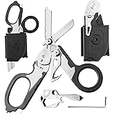 Heavy Duty 6 in 1 Multipurpose Emergency Trauma Shears Scissors with Holster - Outdoor Camping Rescue Tools with Glass Breake