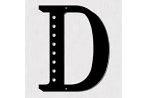 Resama 11" Black Metal Letter Wall Decor,Visual 3D Letter Sign Wall Decor Large Alphabet Decorative Farmhouse Hanging Metal Wall Decor for Living Room Bedroom Office Home Party (D)