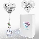 Memorial Suncatcher Gifts for Loss of Dad, Sympathy Gifts for Loss of Dad, Dad in Heaven Memorial Crystal Suncatcher for Window Home Decor (Dad)