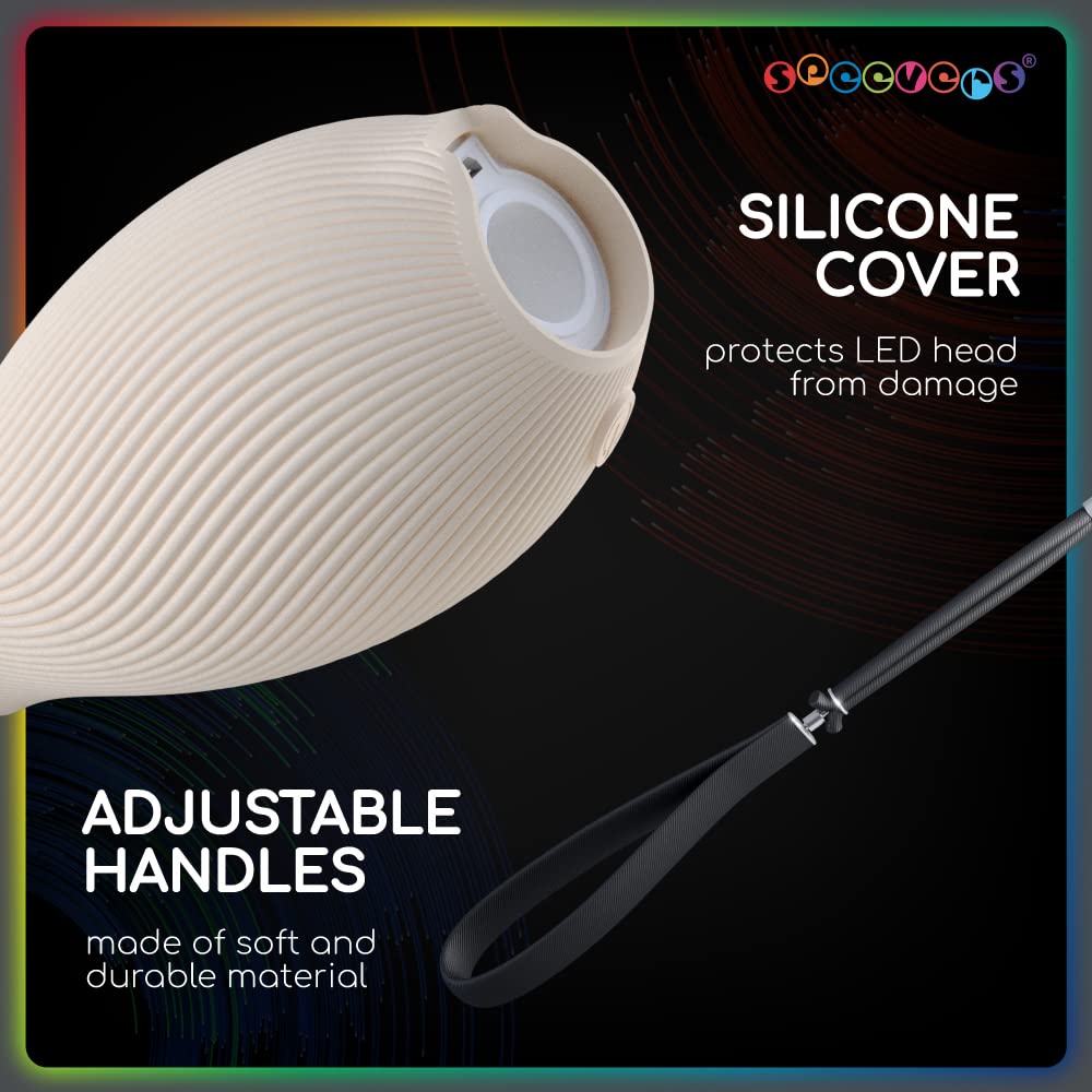 LED Poi Optic Fiber Poi for Professionals - Exciting Light Show and Fast USB Charge - Strobe & Fade Light Programs - LED Prop for Spinners 1 Year Warranty