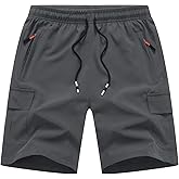 WaltZon Boys Cargo Shorts Youth Quick Dry Lightweight Pull-On Hiking Shorts for Sports Outdoor with Zipper Pockets