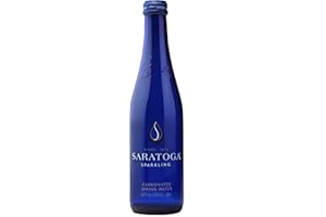 HABP GLOBAL Saratoga Sparkling Spring Water, Glass Bottle 12 Oz (Pack of 6)